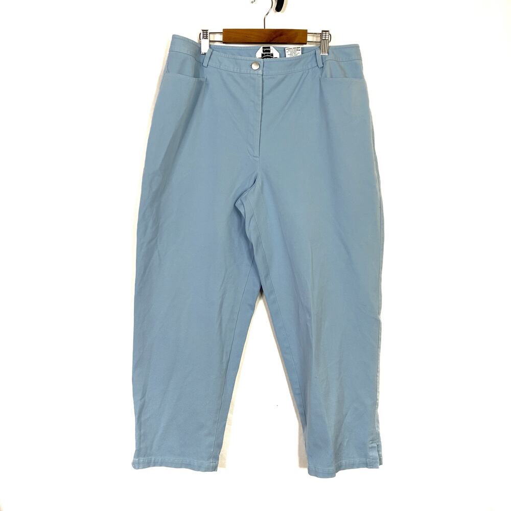 Talbots Vintage Baby Blue Stretch Pants High Rise 96% Cotton Womens 16